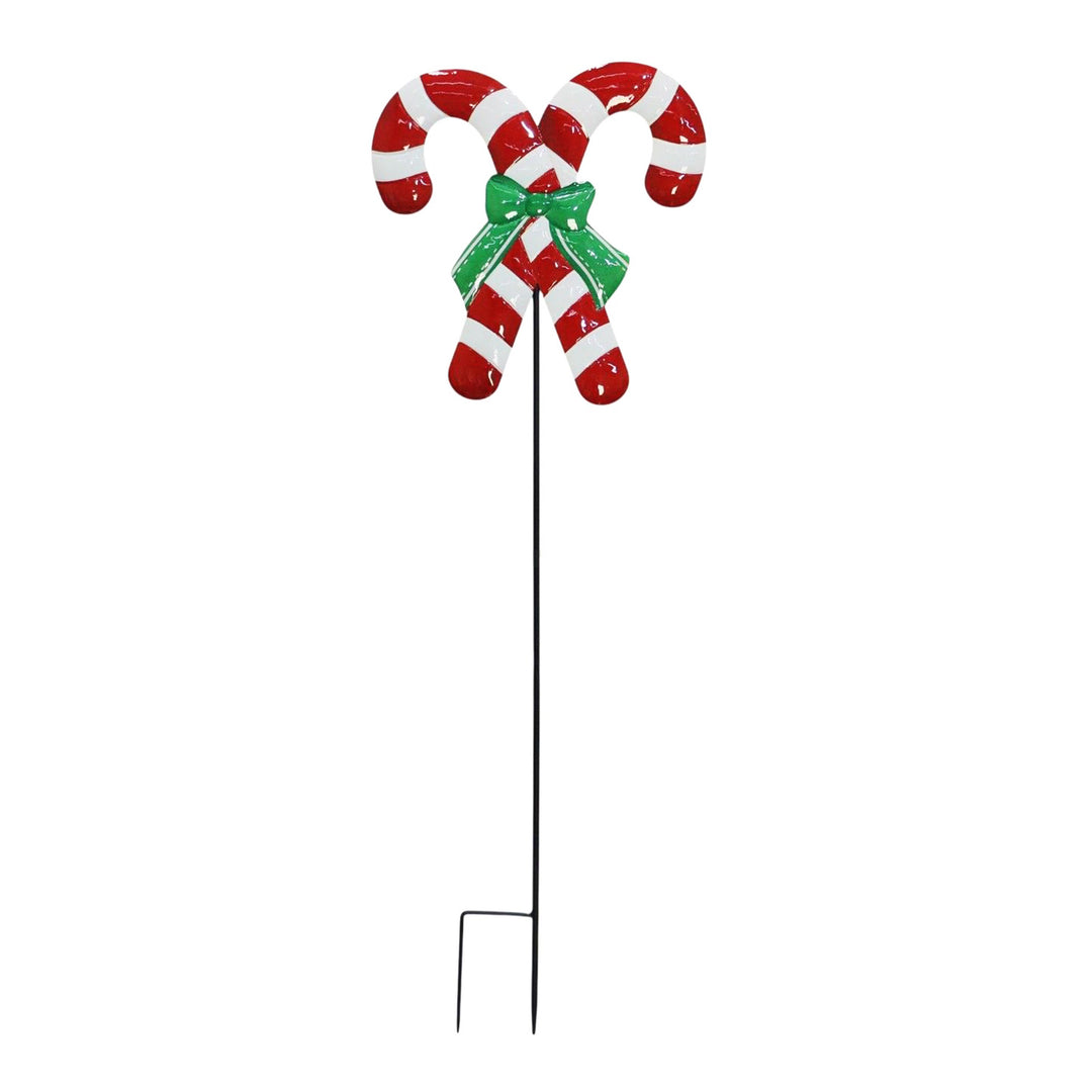 Candy Cane & Bow Yard Stake