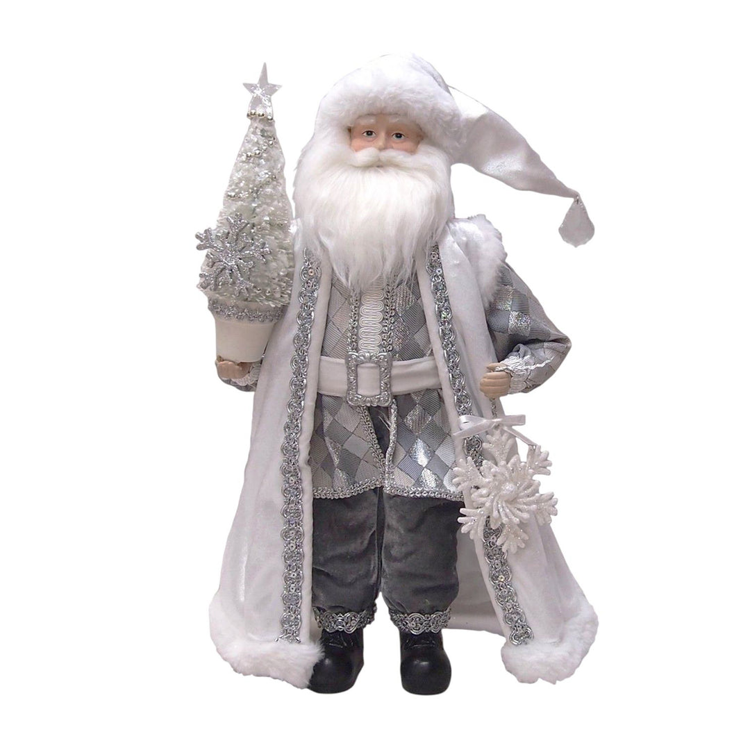 Silver and White Fabric Santa