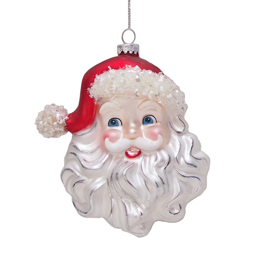 Happy Santa Glass Ornament