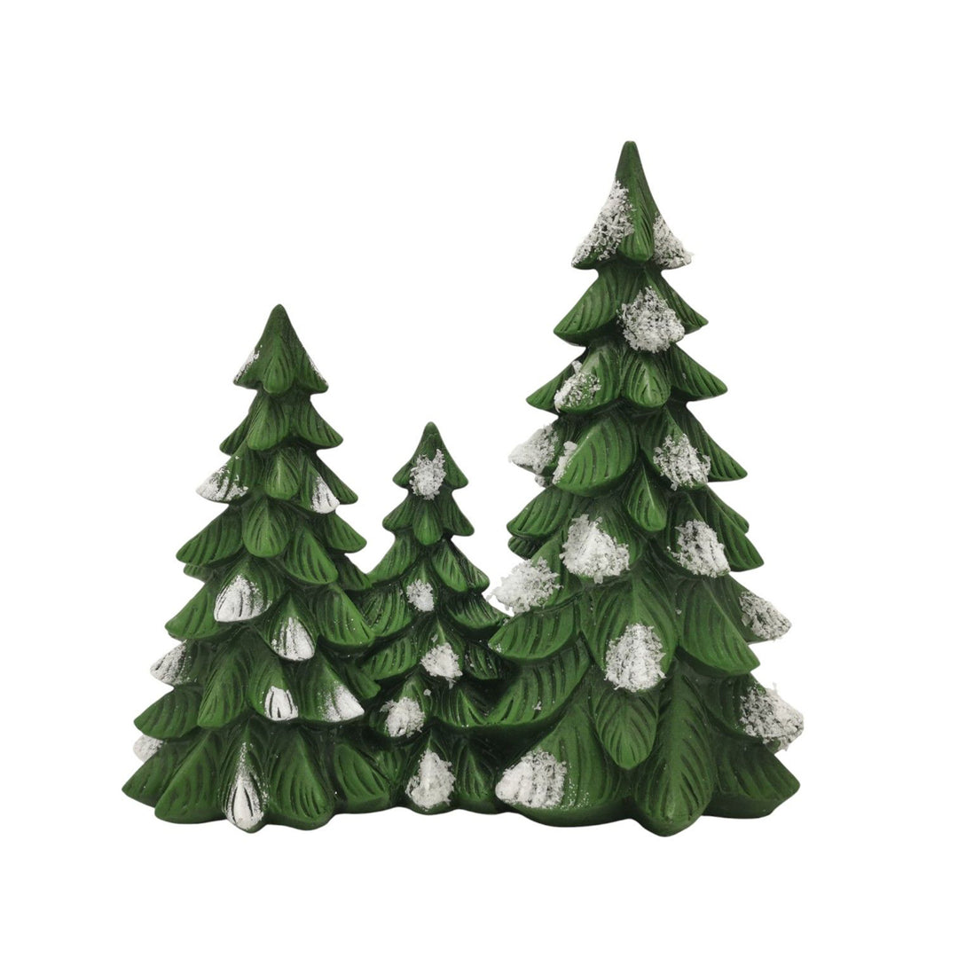 Resin Snow-Tipped Tree Family