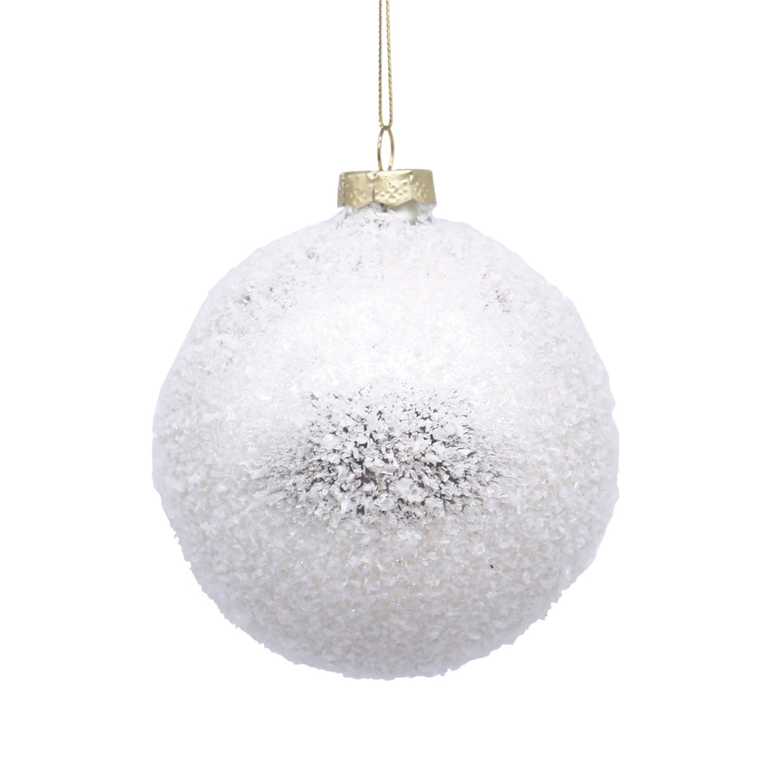 Snowy White Ball Ornament