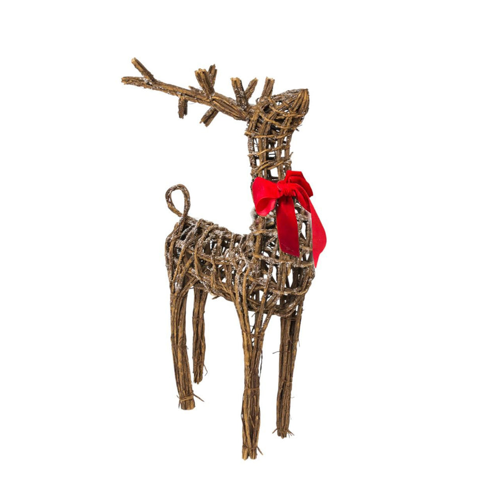 Grapevine Reindeer with Bow 31 Inches
