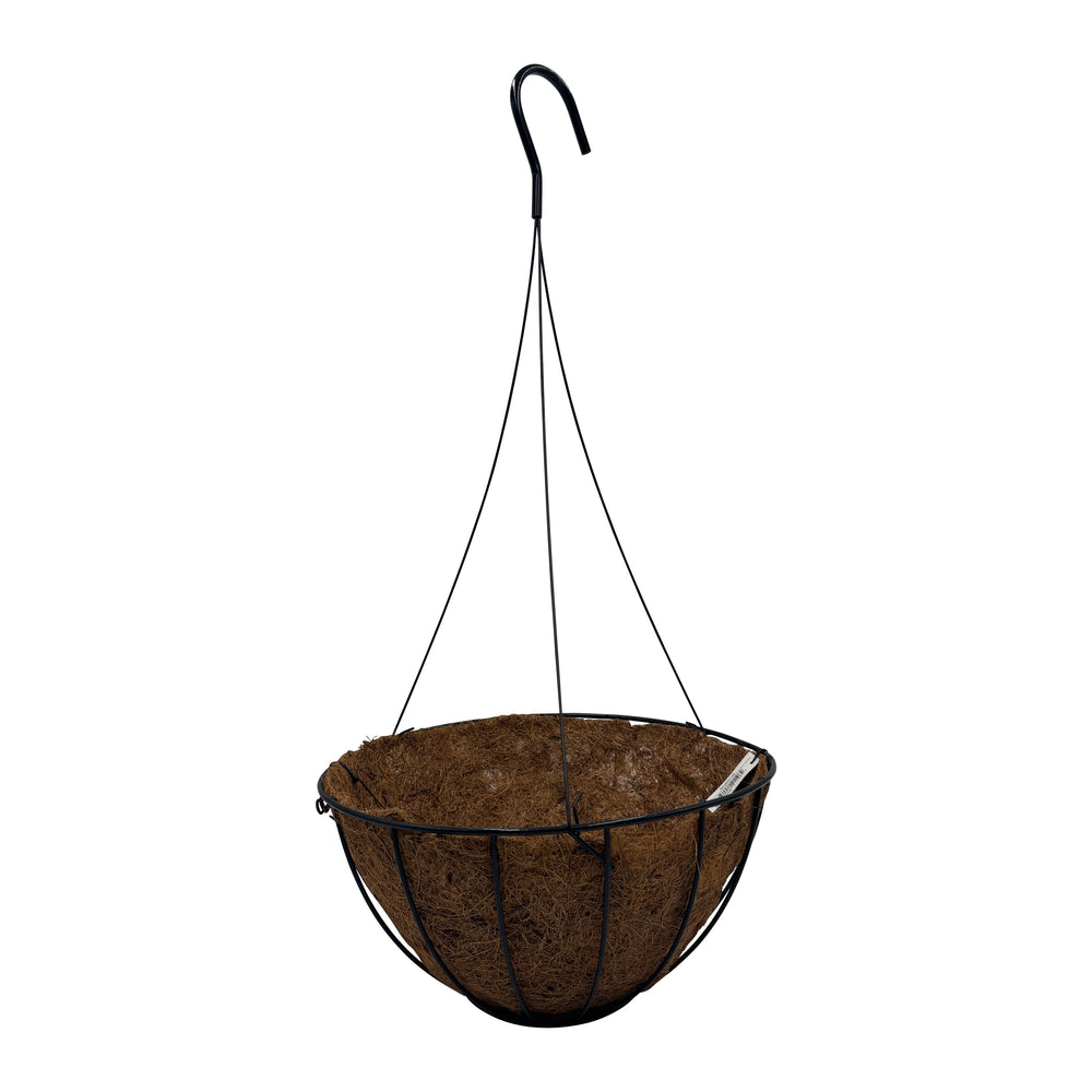 Traditional Round Hanging Basket With Coco Fiber Liner Rigid Wire