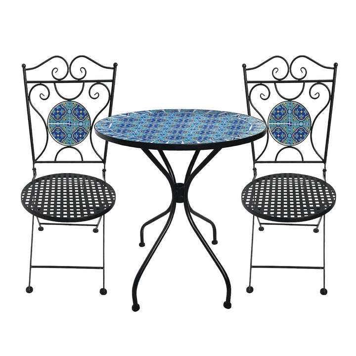 Blue Mosaic Bistro Set 3 Piece