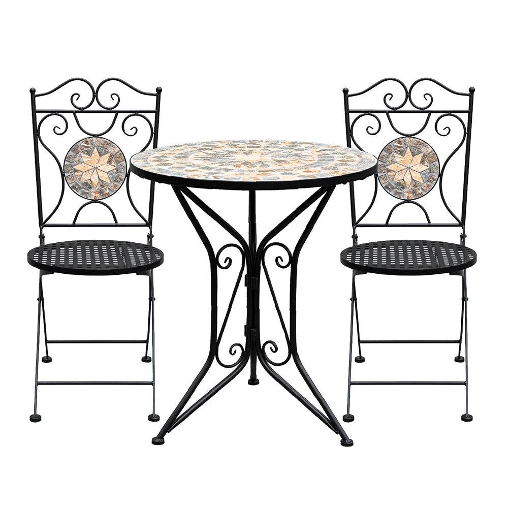 Mosaic Yellow/Gray Bistro Set 3 Piece