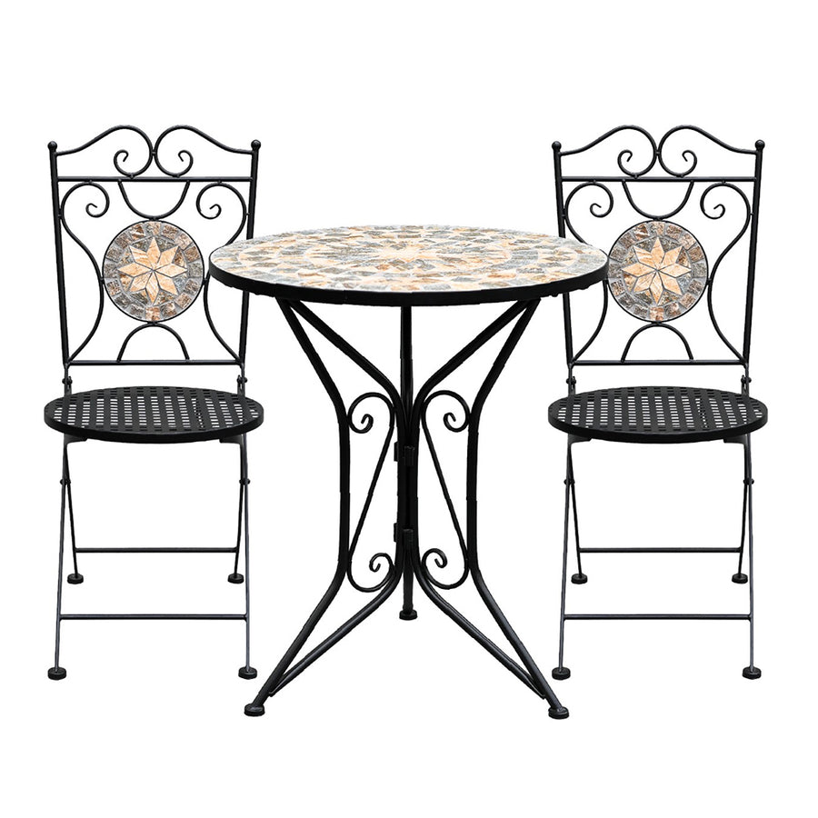 Mosaic Yellow/Gray Bistro Set 3 Piece