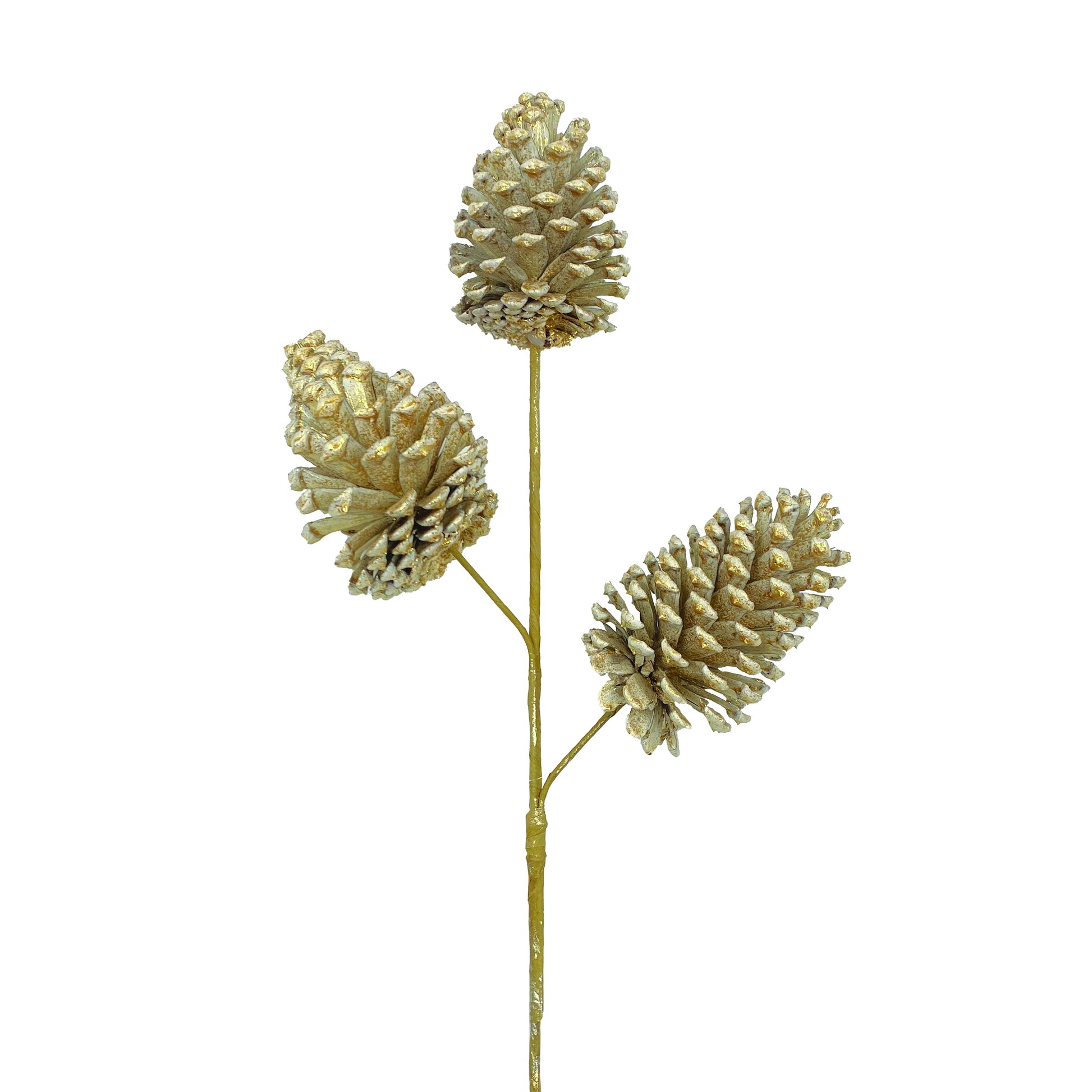 Gold Metallic Pinecone Spray 20"