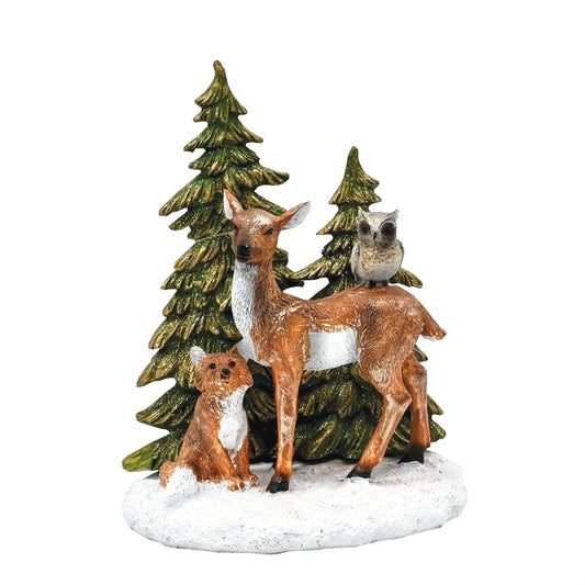 Woodland Animals Resin Figurine 8"