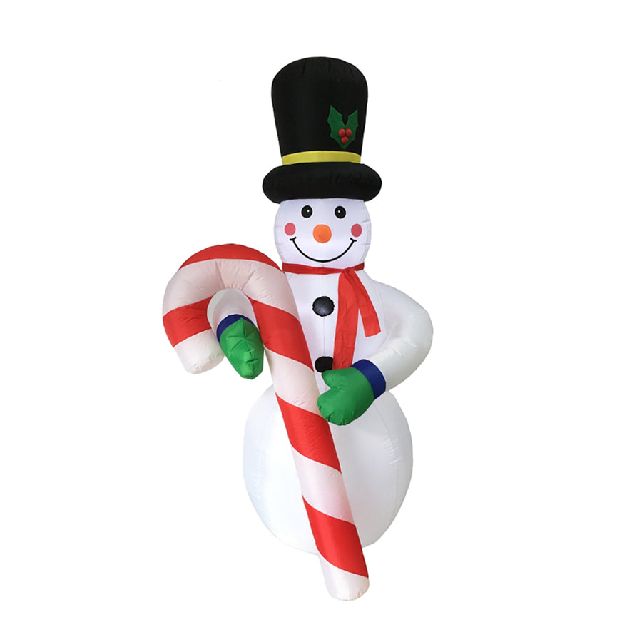 Giant 19' Inflatable Snowman with Candy Cane