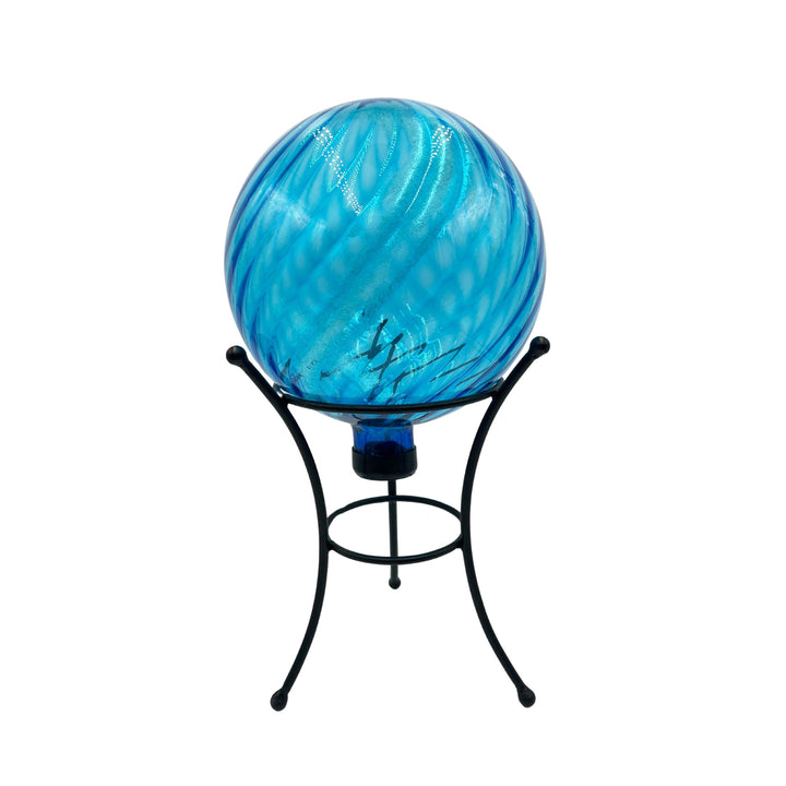 Luminous Swirl Gazing Ball Blue with Luminous Swirl