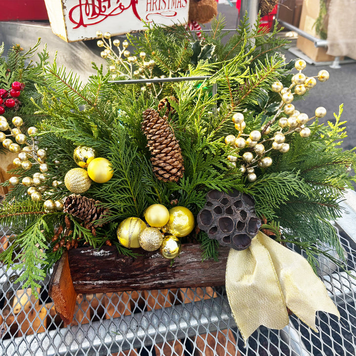 Fresh Evergreen Cedar Log Planters