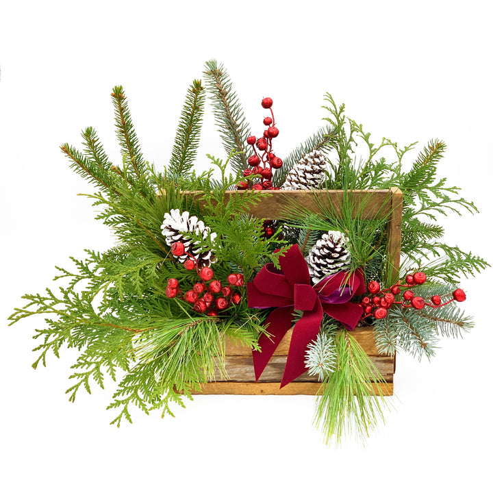 Fresh Evergreen Holiday Centerpieces