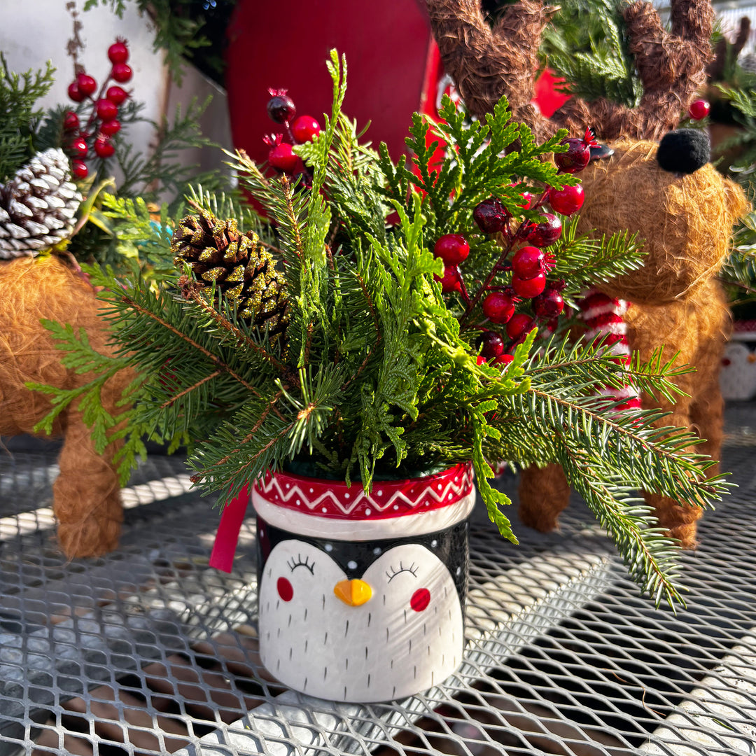 Fresh Evergreen Holiday Centerpieces