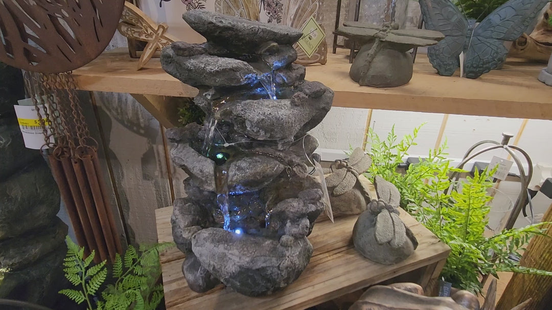 Polyresin Stacked Stone Fountain