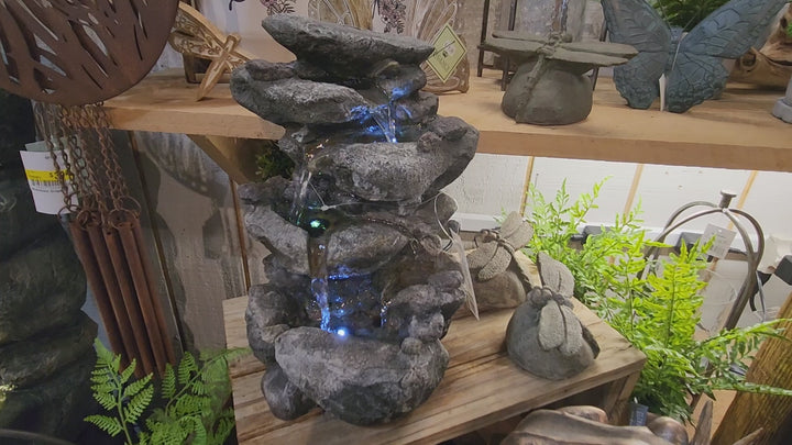 Polyresin Stacked Stone Fountain