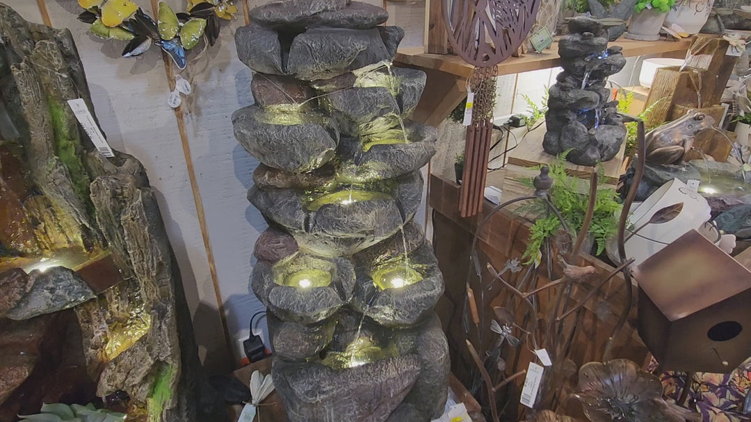 Polyresin Tiered Rocks Fountain